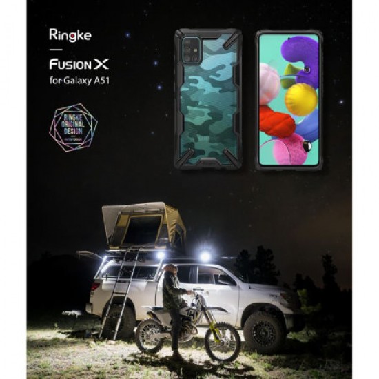 Ringke Fusion X Design Samsung Galaxy A51 Tough Case - Camo Black