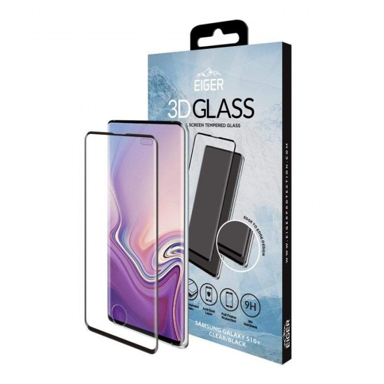Eiger 3D GLASS Full Screen Glass Screen Protector for Samsung Galaxy S10+ in Cle