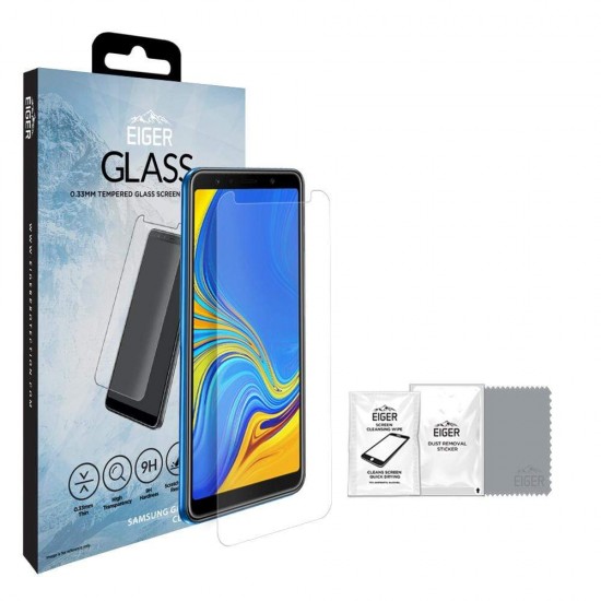 Eiger GLASS Tempered Glass Screen Protector for Samsung Galaxy A7 (2018) in Clea
