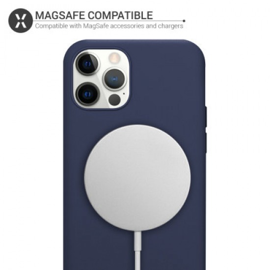 Olixar iPhone 12 Pro Max MagSafe Compatible Silicone Case - Deep Blue