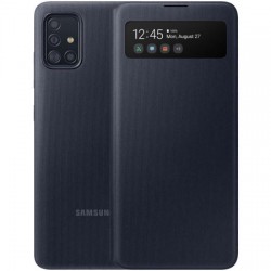 Official Samsung Galaxy A71 S-View Flip Cover Case - Black