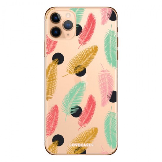 LoveCases iPhone 11 Pro Polka Leaf Phone Case - Clear Multi