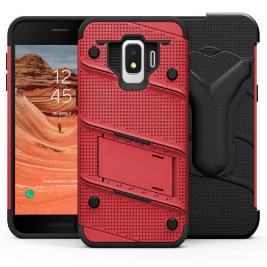 Zizo Bolt Samsung Galaxy J2 Tough Case & Screen Protector - Red