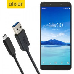 Olixar USB-C Alcatel 7 Charging Cable - Black 1m