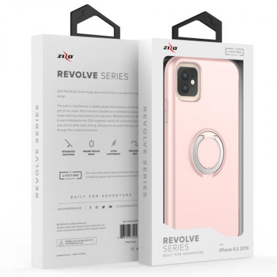 Zizo Revolve Series iPhone 11 Pro Ultra Thin Ring Case - Rose Quartz