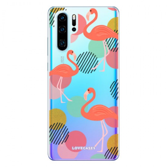 LoveCases Huawei P30 Pro Flamingo Clear Phone Case