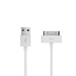 Just Wireless 1.5m Apple 30 Pin Charge and Sync Cable in White