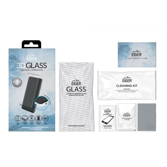 Eiger 3D GLASS Case Friendly Glass Screen Protector in Clear/Black for Samsung G