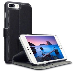 Terrapin Apple iPhone 8 Plus / 7 Plus Ultra Slim Faux Leather Wallet Case - Blac