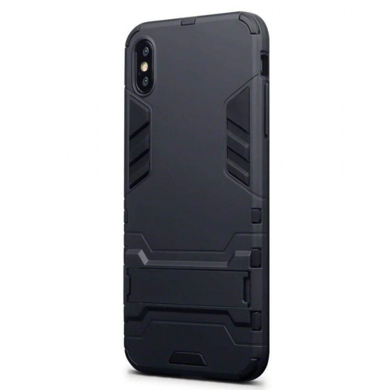 Terrapin Apple iPhone XS Max Dual Layer Impact Armour Stand Case - Black