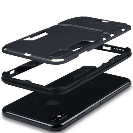 Terrapin Apple iPhone XS Max Dual Layer Impact Armour Stand Case - Black