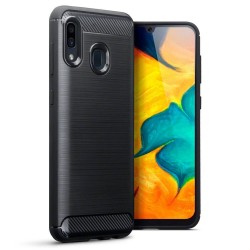 Terrapin Samsung Galaxy A30 Carbon Fibre Design Slim Gel Case - Black