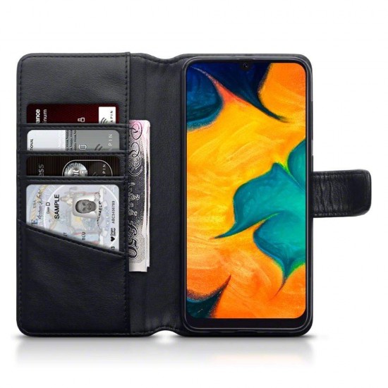 Terrapin Genuine Leather Wallet Case for Samsung Galaxy A30 - Black