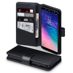 Terrapin Genuine Leather Wallet Case for Samsung Galaxy A6 2018 - Black