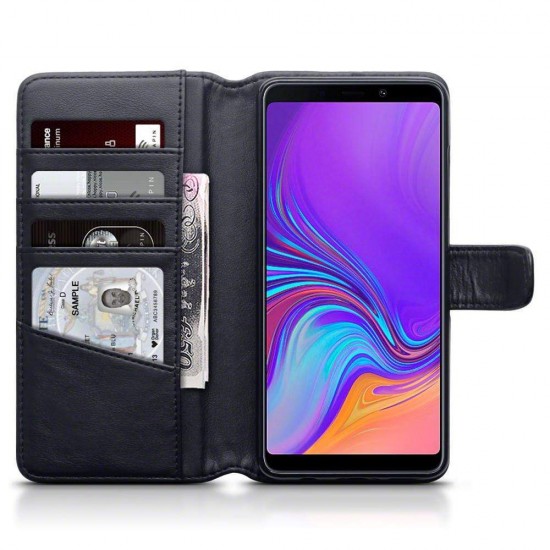 Terrapin Genuine Leather Wallet Case for Samsung Galaxy A9 2018 - Black