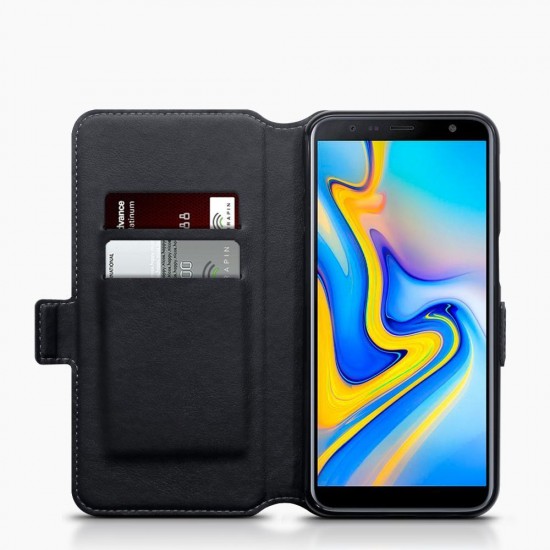 Terrapin Samsung Galaxy J6 Plus 2018 Ultra Slim Genuine Leather  Wallet Case - B