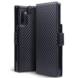 Terrapin Samsung Galaxy Note 10 Low Profile PU Leather Wallet Case - Black Carbo