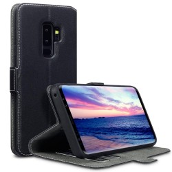 Terrapin Samsung Galaxy S9 Plus Ultra Slim Faux Leather Wallet Case - Black