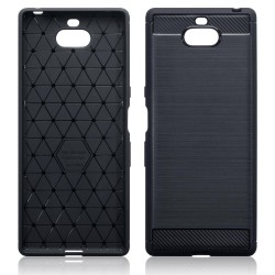 Terrapin Sony Xperia 10 Plus Carbon Fibre Design Slim Gel Case - Black