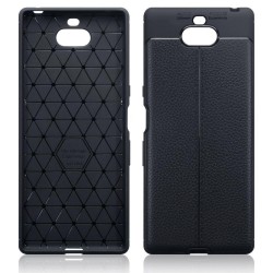 Terrapin Sony Xperia 10 Plus Leather Design Slim Gel Case - Black