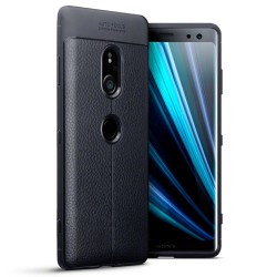 Terrapin Sony Xperia XZ3 Leather Design Slim Gel Case - Black