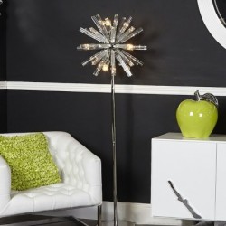 Nickel And Glass 9 Orbit Floor Lamp 