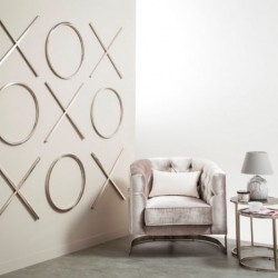 Noughts & Crosses Gold Frame Wall Art