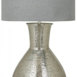 Olpe Nickel Floor Lamp With Grey Drum Shade