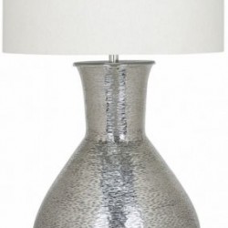 Olpe Nickel Floor Lamp With Natural Drum Shade