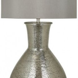 Olpe Nickel Floor Lamp With Taupe Drum Shade