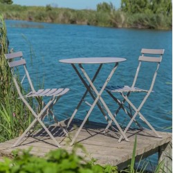 Royalcraft Padstow Aluminium Grey Taupe 60cm Folding Bistro Set