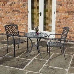 Rowlinson Vienna Grey Aluminium Bistro Set 