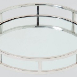 Willow Glass Top With Silver Frame Large Tray