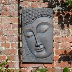 Buddha Plaque Portrait Bronze Effect